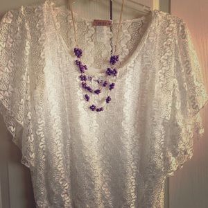 Lace top with built in white camisole